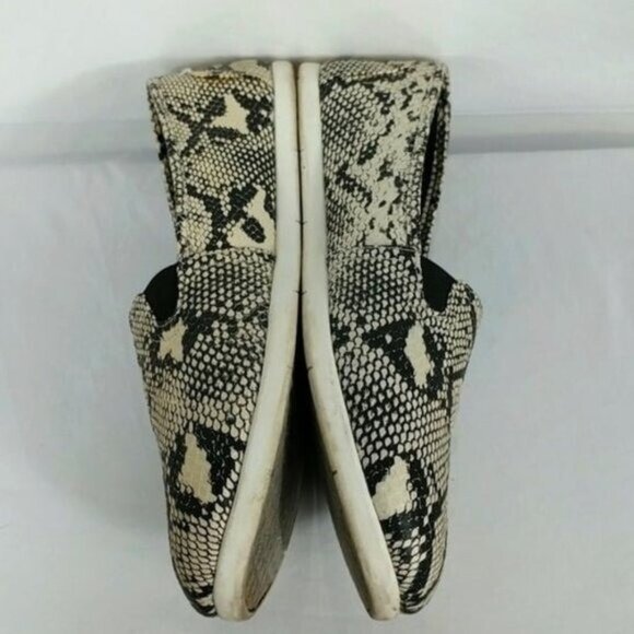 Airwalk Women's Black Cream Faux Snakeskin Slip On Summer Flats Size 9 - Picture 6 of 9